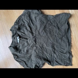 Xirena forest green linen top